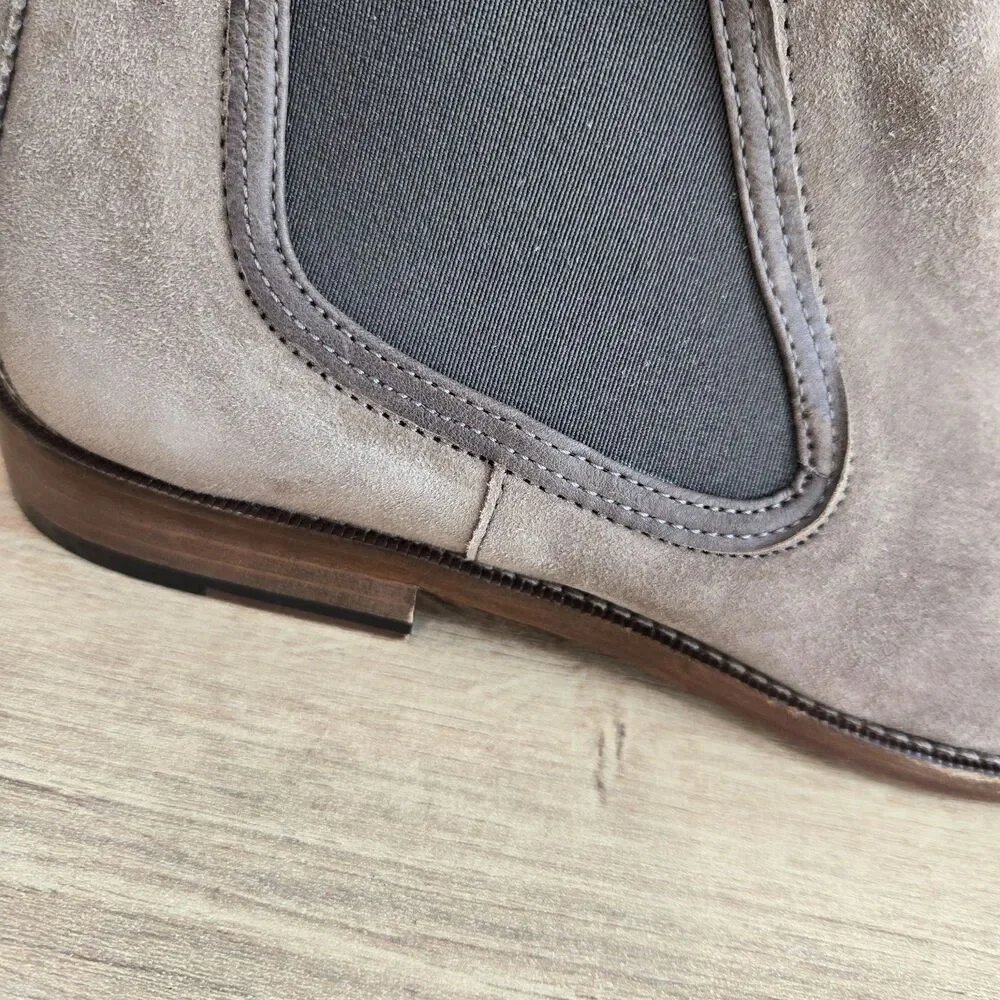 Johnston & Murphy Collection Hartley Chelsea Boots Suede Mens Sz 10M Taupe Brown
